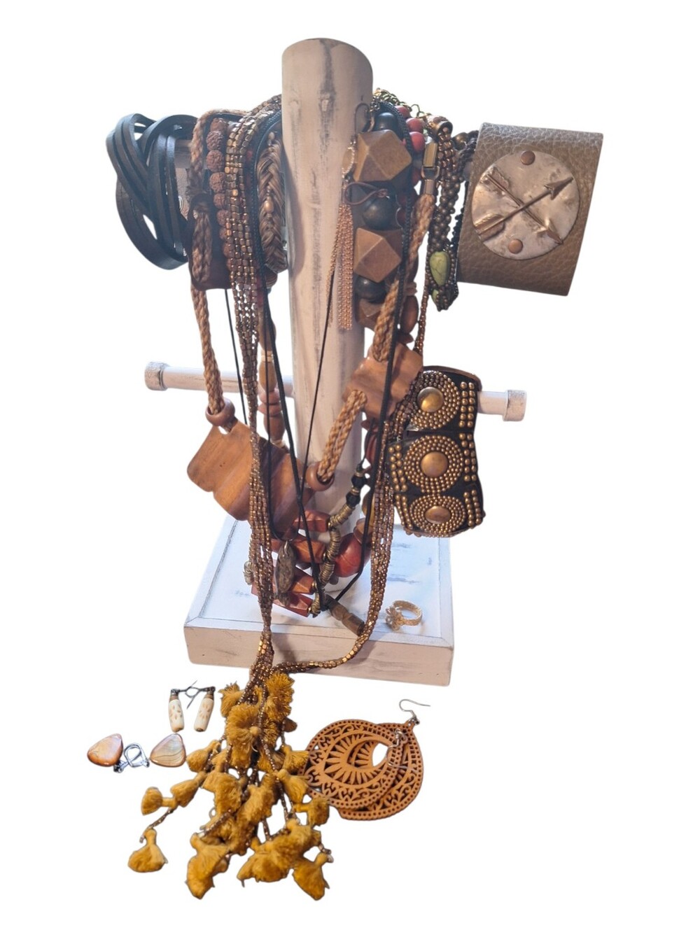 Huge Bundle Bohemian Wooden Natural Elements Jewelry GUESS leather forest fairy